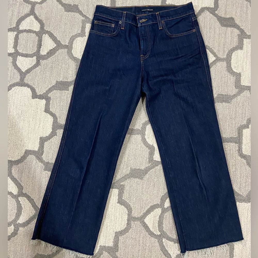 Lucky Brand mid rise cropped wide leg jeans